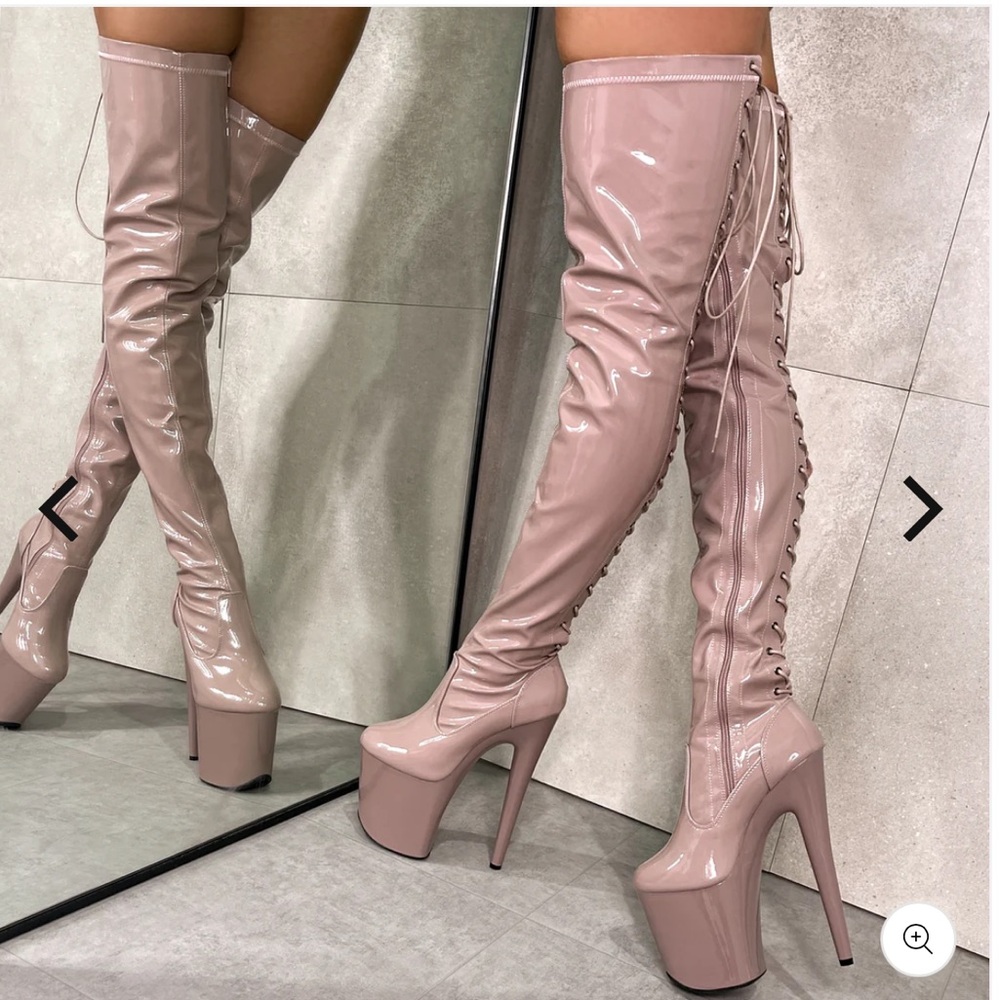 Hella Heels, LipKit Thigh High - Boujee - 8 INCH.